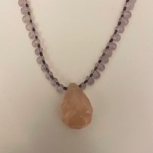 Pink jade statement necklace